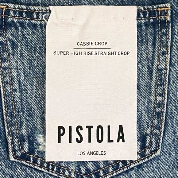NEW Pistola Cassie Crop Super High Rise Straight in University Wash Size: 26 - Picture 6 of 8